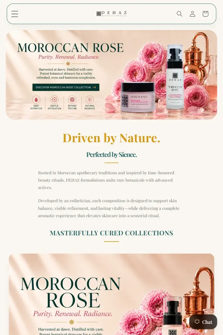 Dehaz Skincare website preview